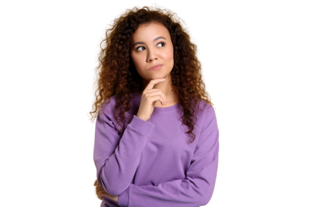 Person thinking about SEO benefits